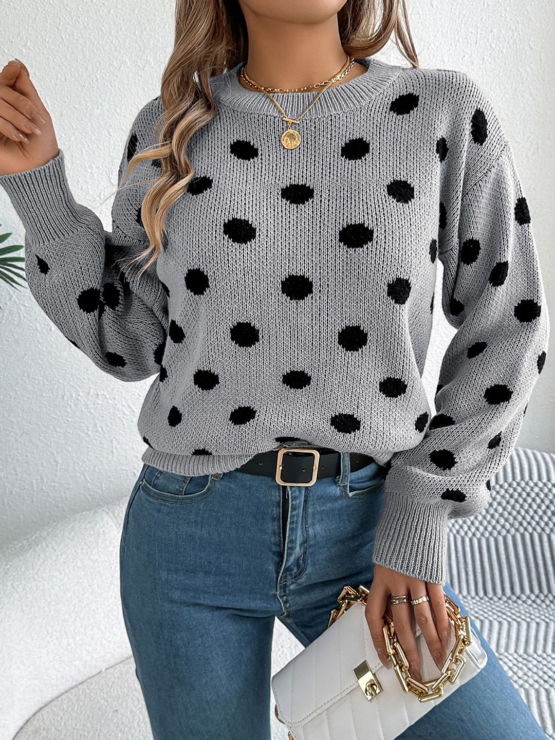 

StyleCast x Revolte Women Printed Pullover, Grey