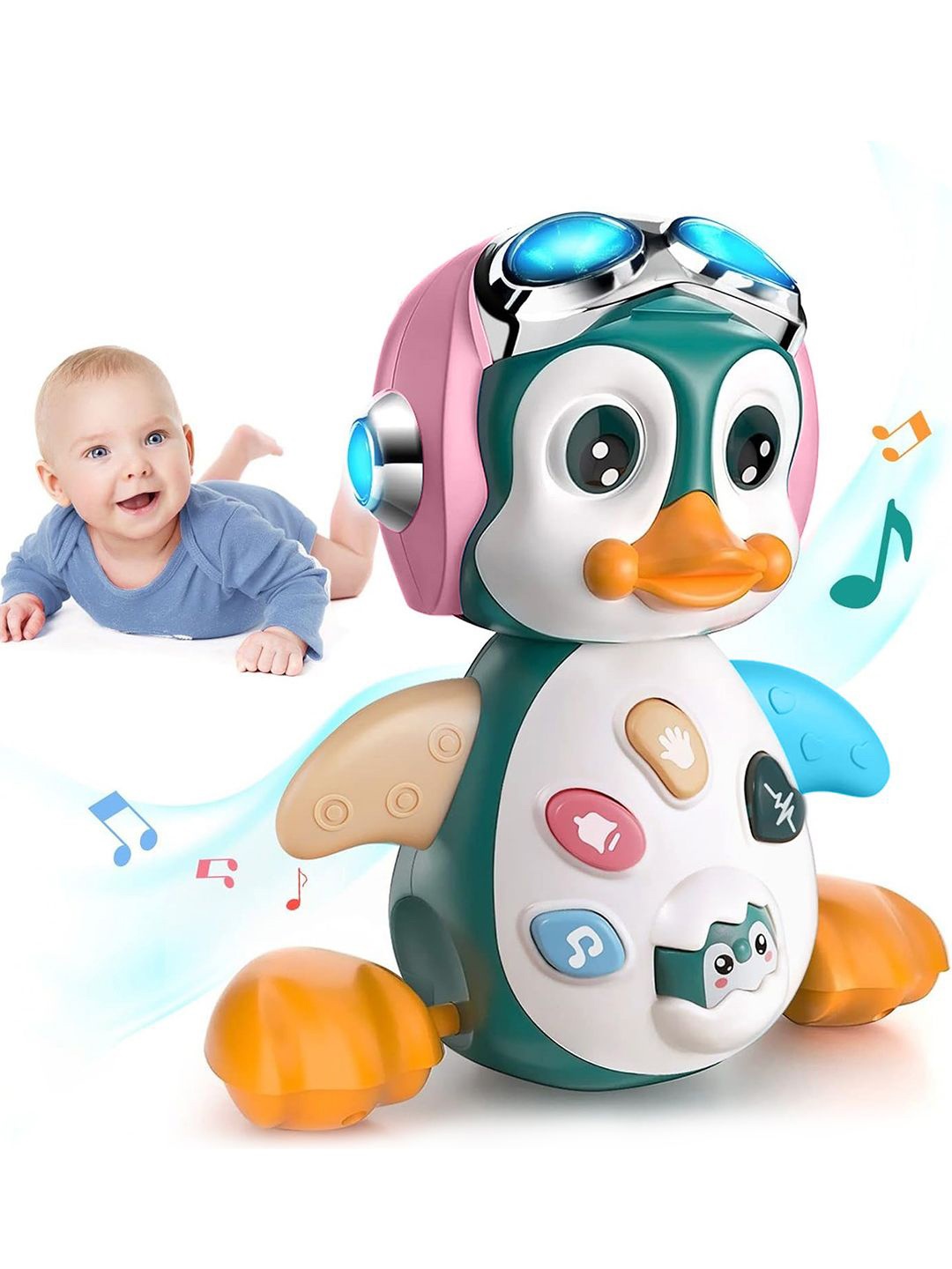 

Kidology Kids Musical Duck Toy With LED Lights, White