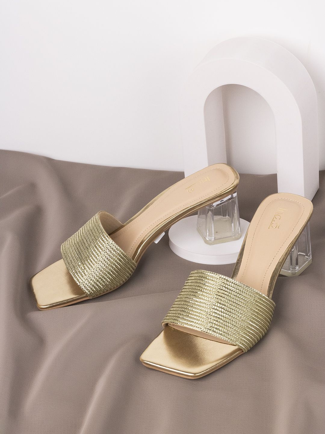 

Inc 5 Women Square Toe Party Block Heel Sandals, Gold