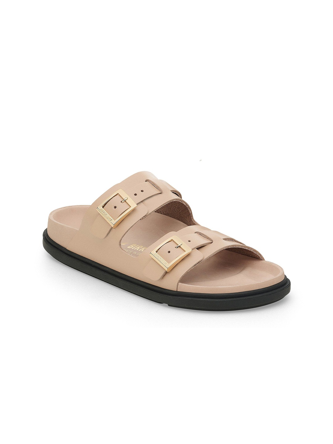 

Birkenstock St Barths Women Leather Narrow Width Two Strap Sandals, Beige