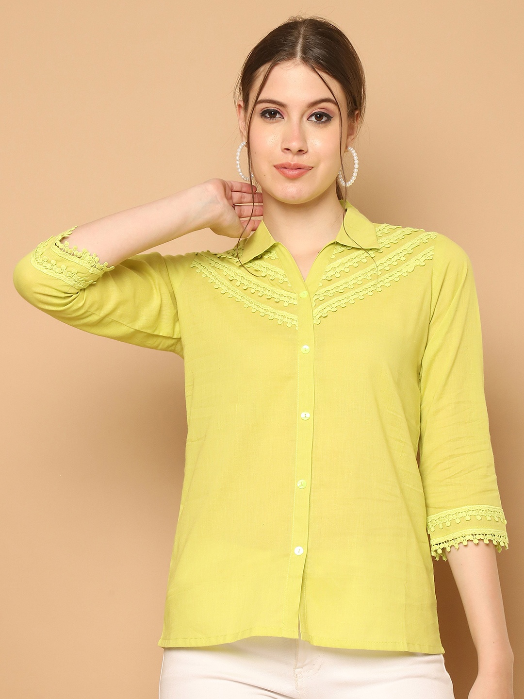 

Roly Poly Women Floral Printed Cotton Peplum CropTop, Green