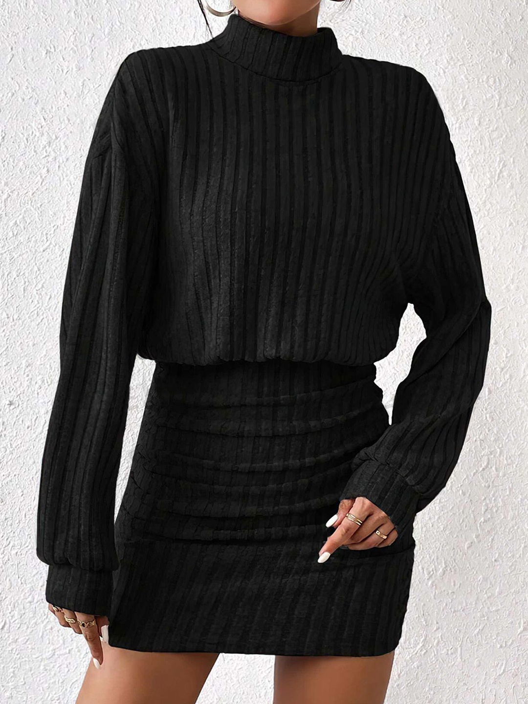 

StyleCast x Revolte Women Kimono Sleeve Scuba Bodycon Dress, Black
