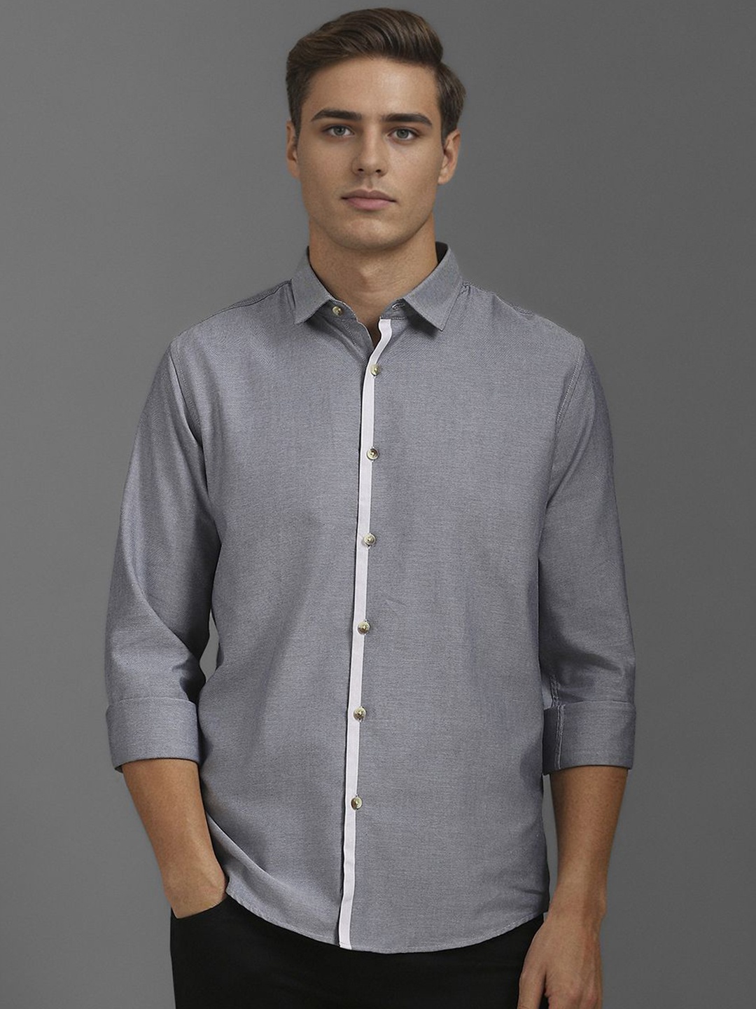 

Louis Philippe Sport Men Super Slim Fit Opaque Casual Shirt, Grey