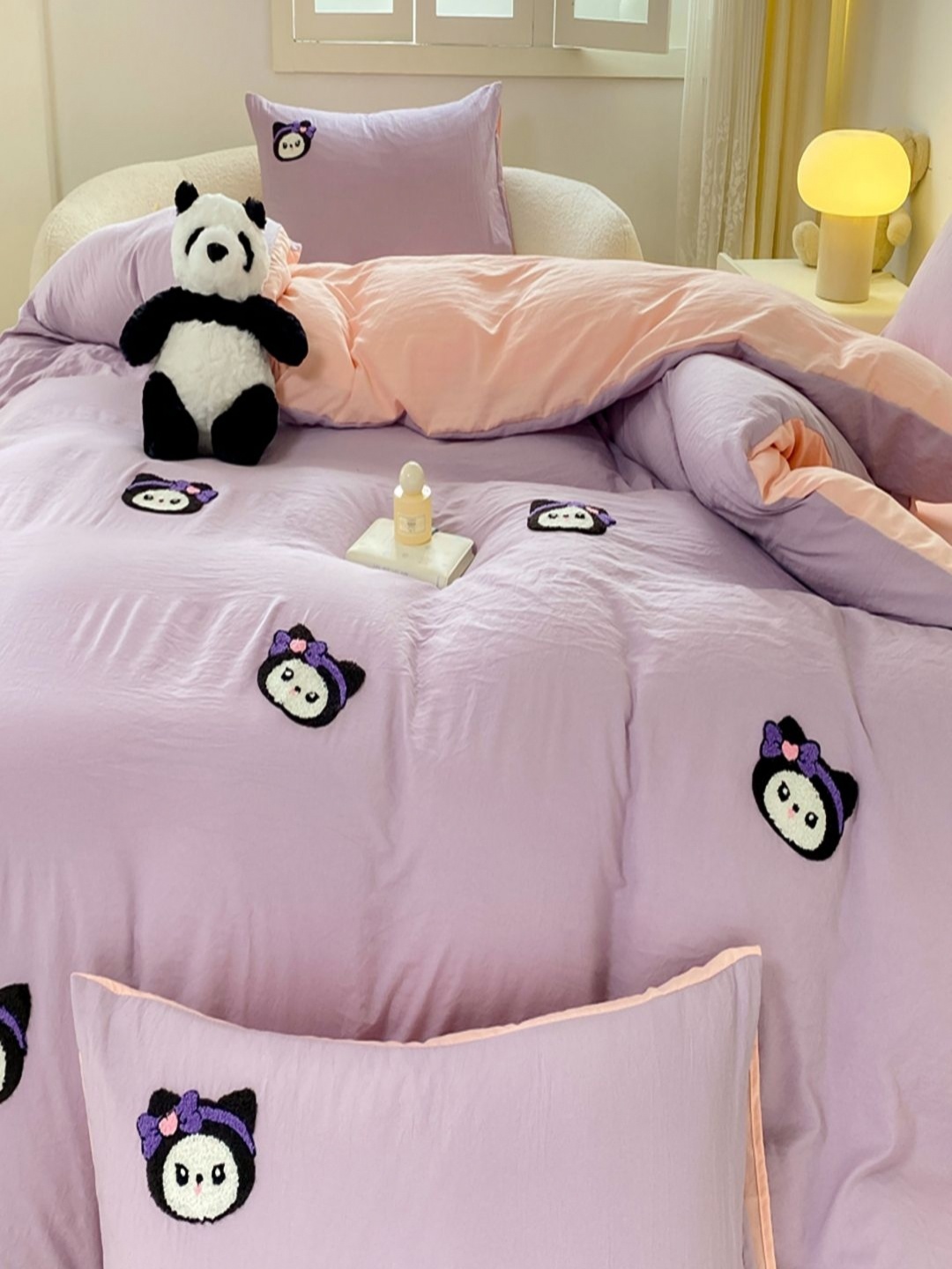 

JC HOME Pink & White Ethnic Motifs Polycotton 3 Piece Single Regular Bedding Set