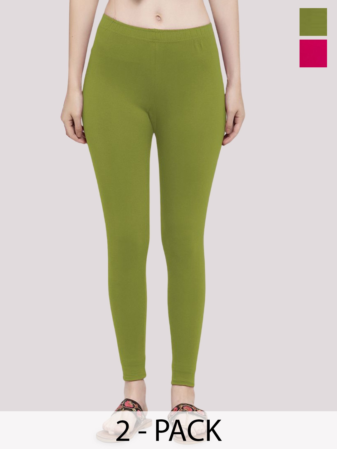 

Trend Level Women Cotton Pack Of 2 Ankle Length Leggings, Magenta