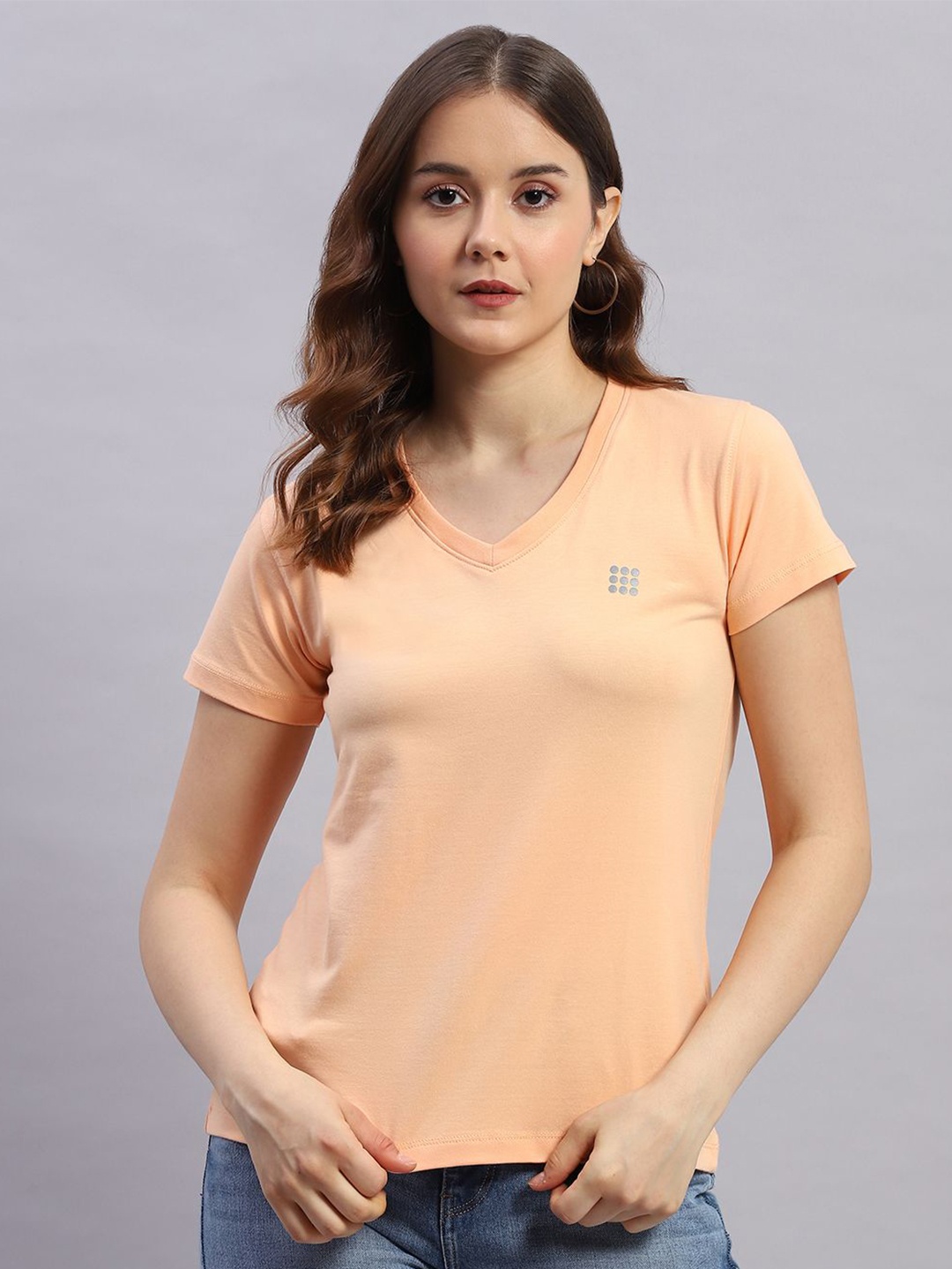 

rock.it Women Cotton Regular Top, Peach