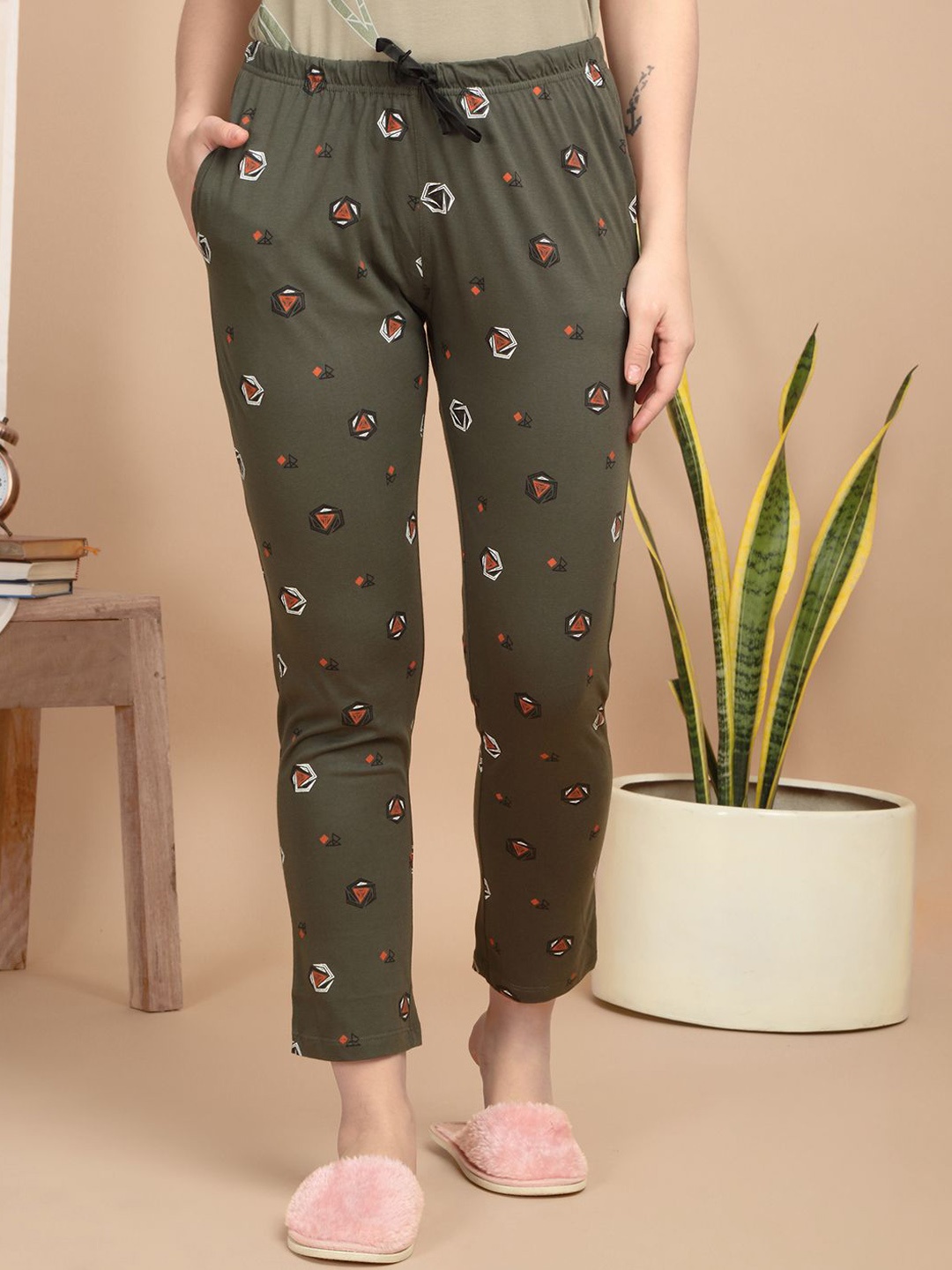 

Sweet Dreams Women Cotton Printed Straight-Leg Lounge Pants, Assorted