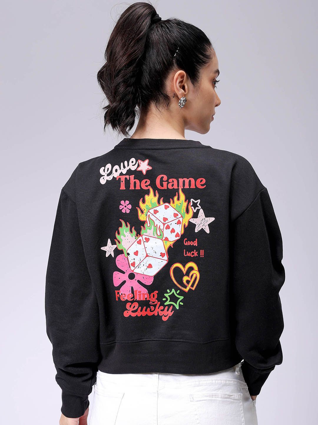 

Freehand by The Indian Garage Co Women Printed Sweatshirt, Black