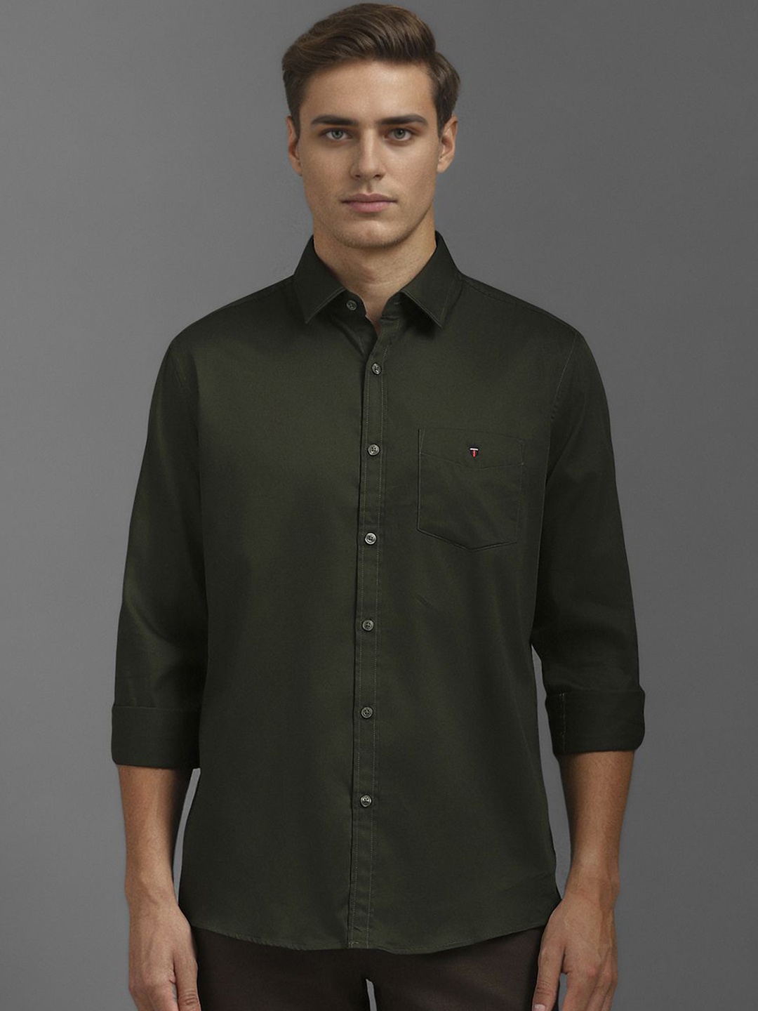 

Louis Philippe Sport Men Slim Fit Opaque Casual Shirt, Green