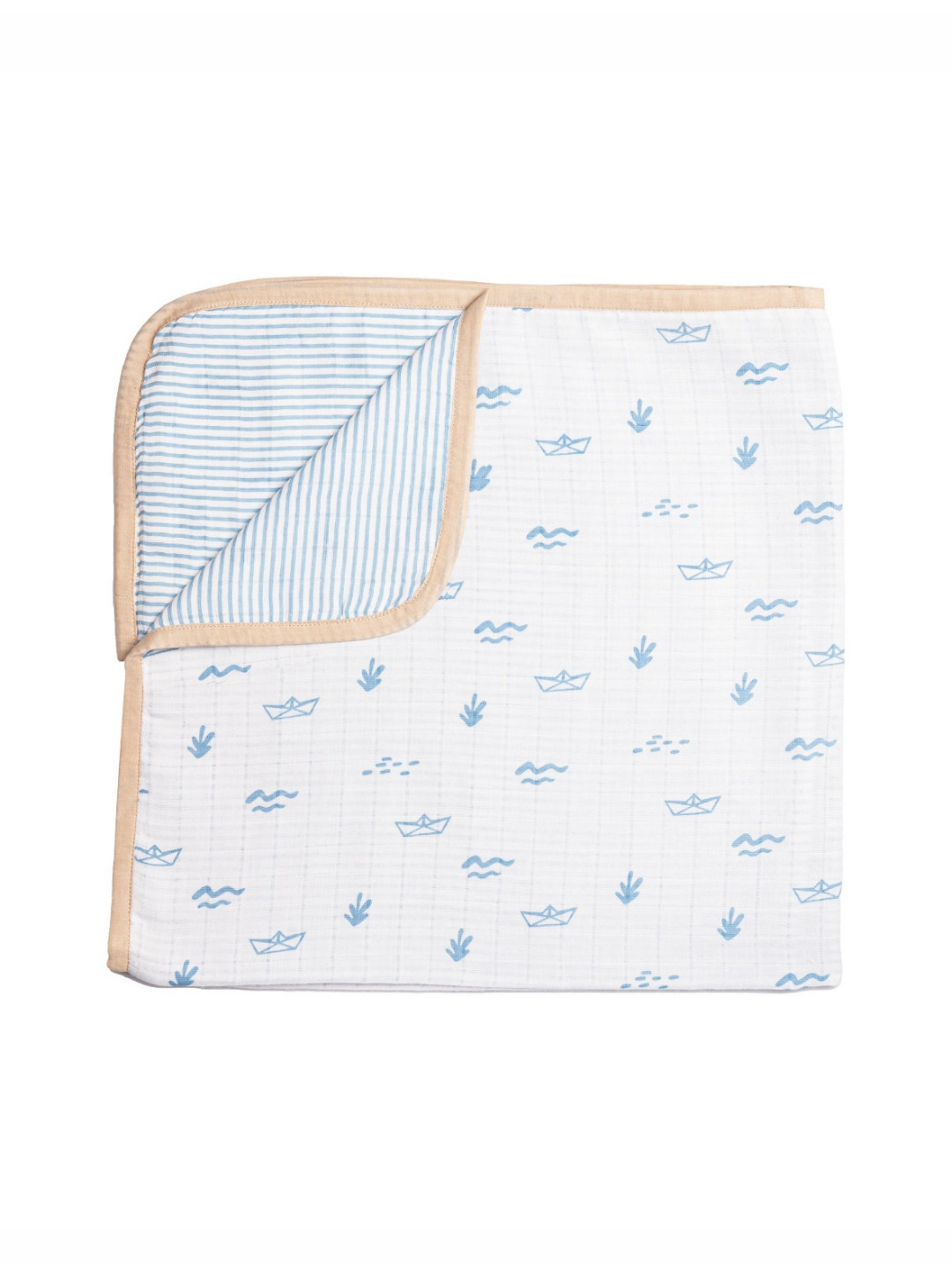 

Masilo Kids Blue & White Printed Muslin 210 GSM Single Bed Blanket