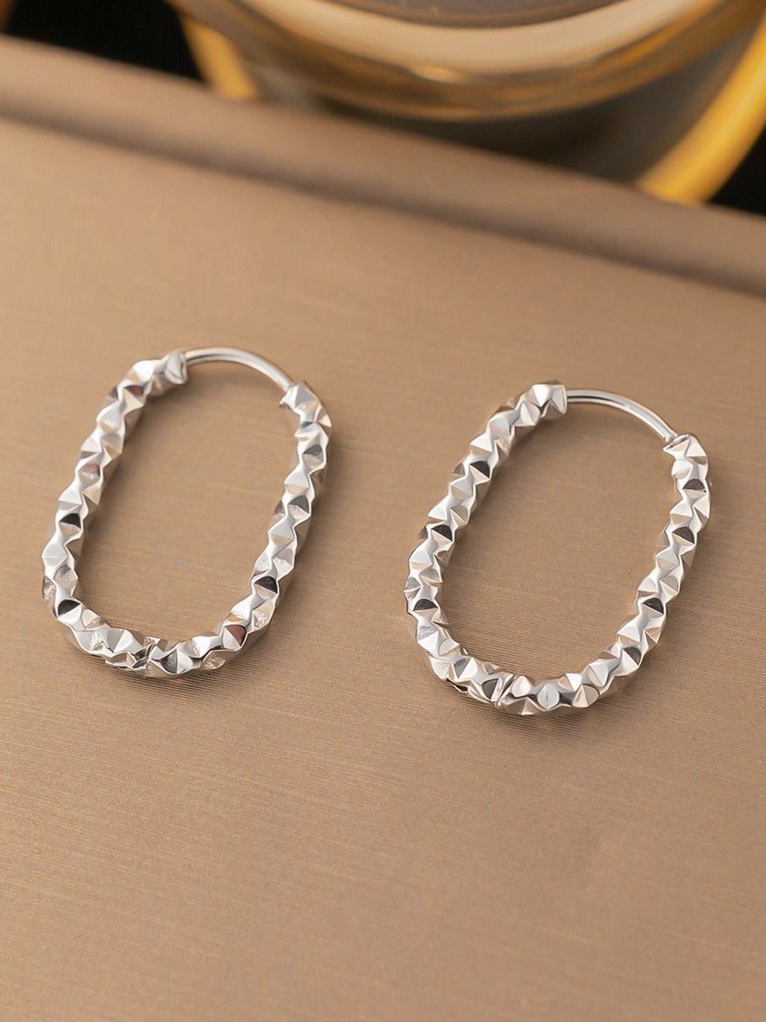 

MYKI Gold-Plated Contemporary Stainless Steel Hoop Earrings, Silver