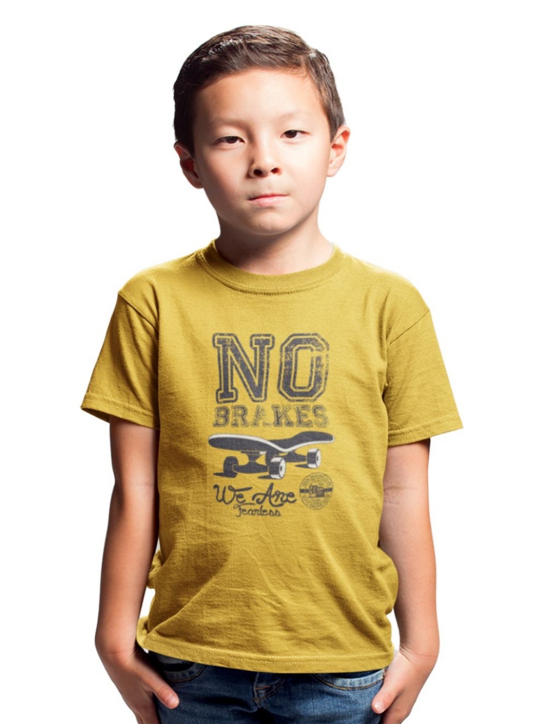 

Tantra Unisex Kids Graphic Printed Round Neck Cotton T-shirt, Yellow