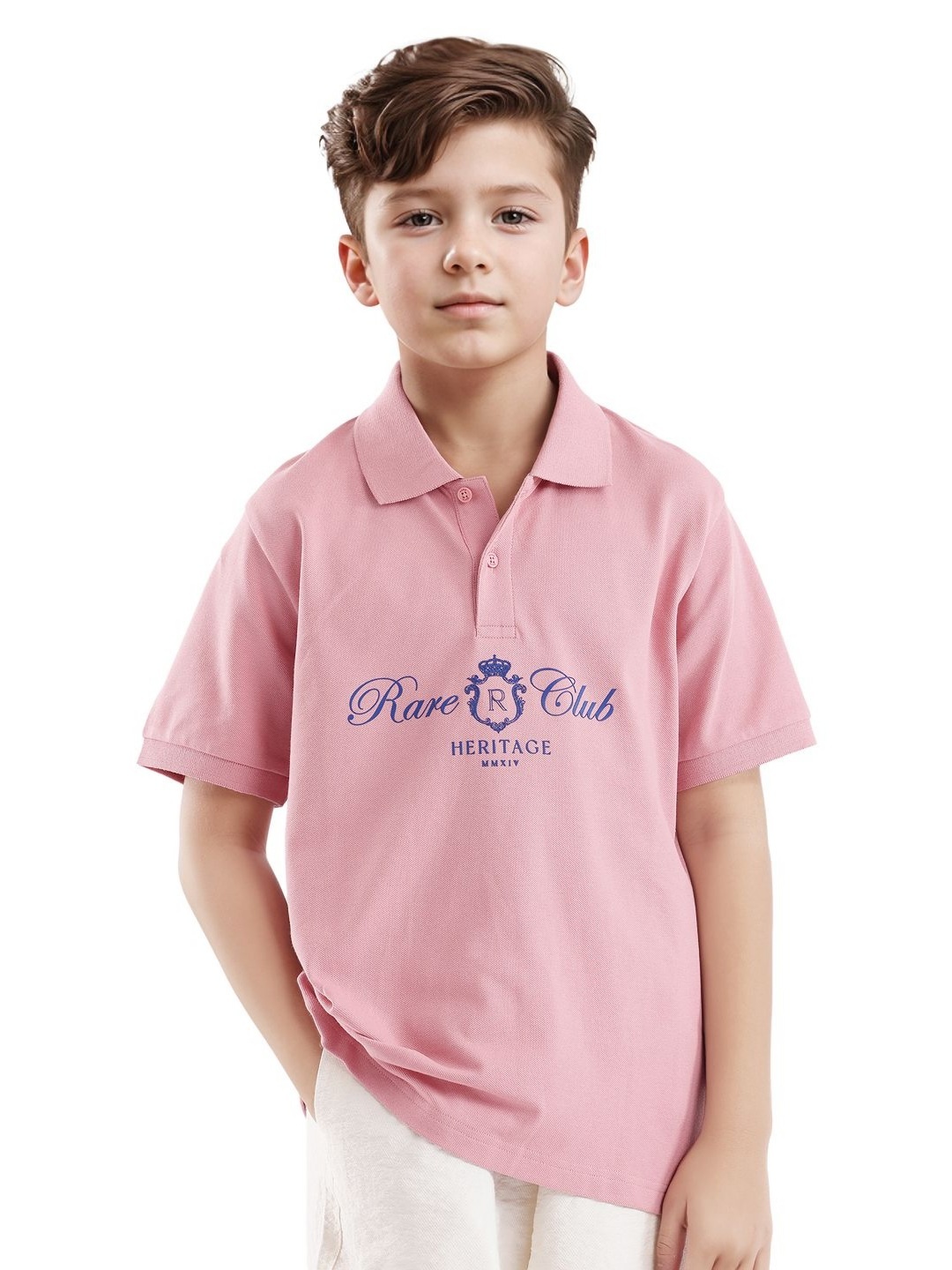 

Rare Ones Boys Hd Print Polo, Pink