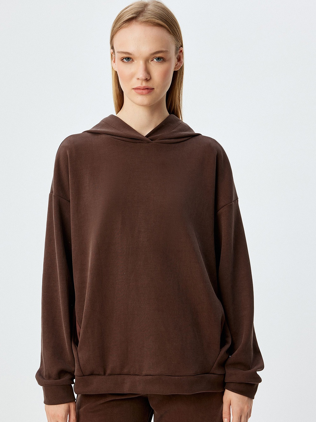 

Koton Women Hooded Long Sleeves Sweatshirt, Brown
