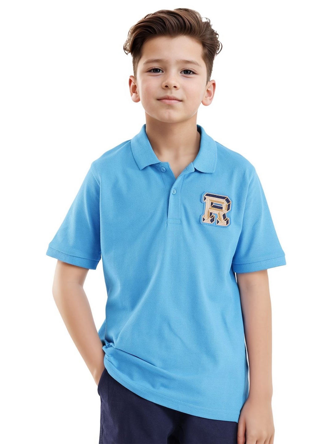 

Rare Ones Boys Applique Print Polo, Blue