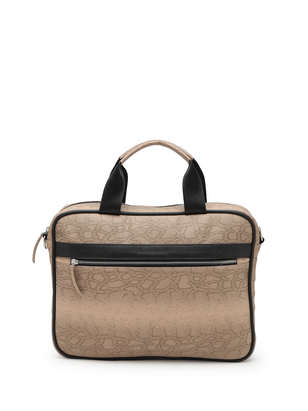 

Thomas Scott Men Textured PU Laptop Bag, Beige