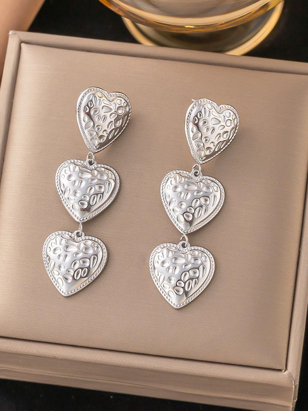 

MYKI Gold-Plated Stainless Steel Contemporary Drop Earrings