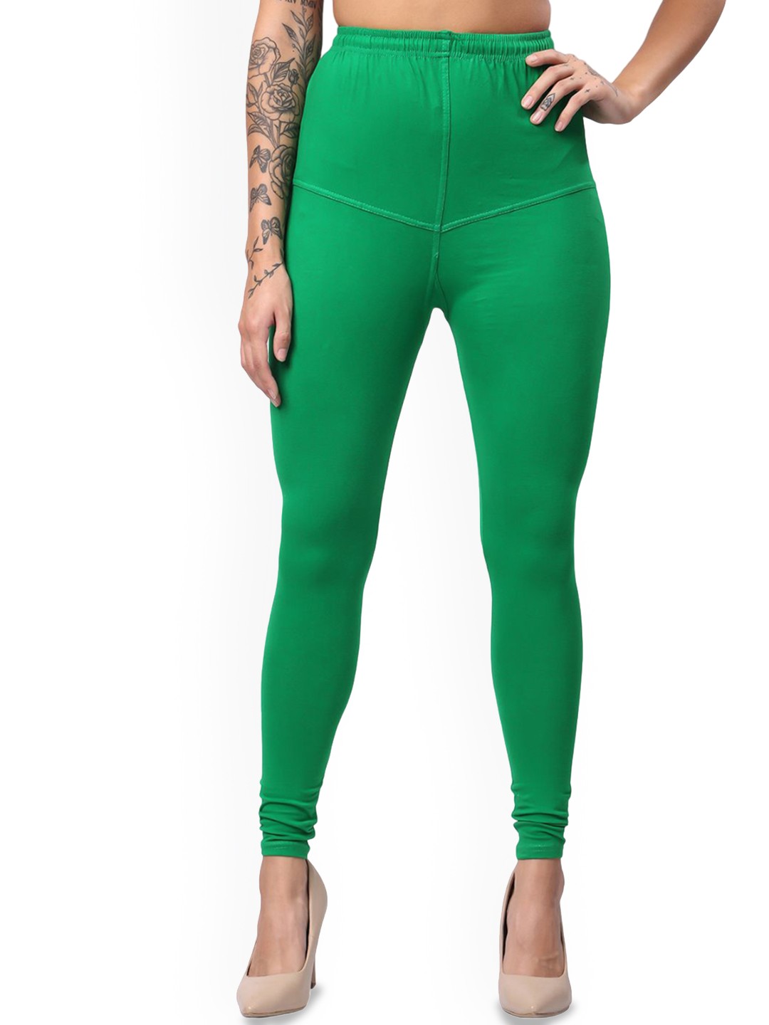 

Keviv Churidar-Length Leggings, Sea green