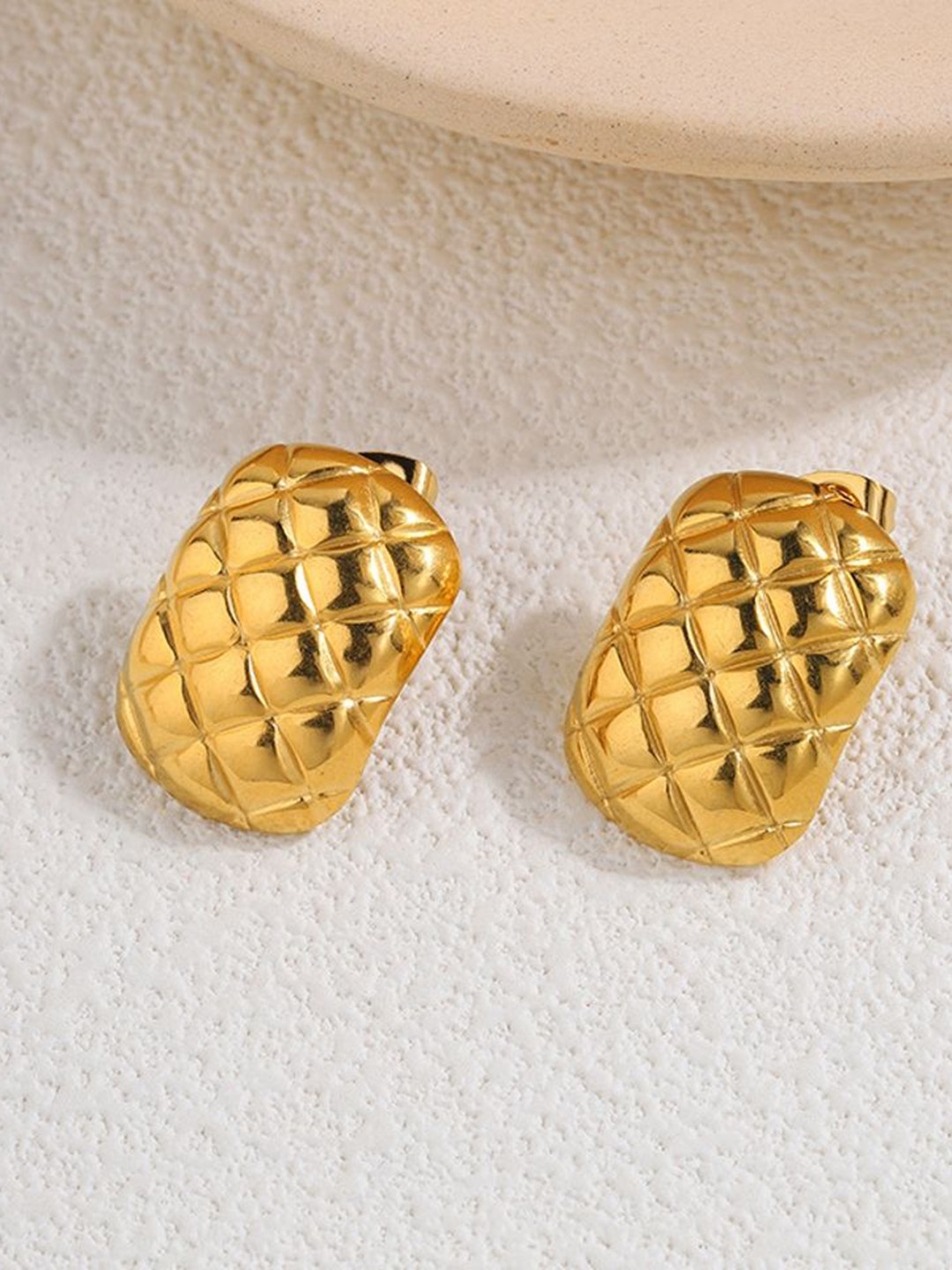

MYKI Gold-Plated Contemporary Stainless Steel Studs