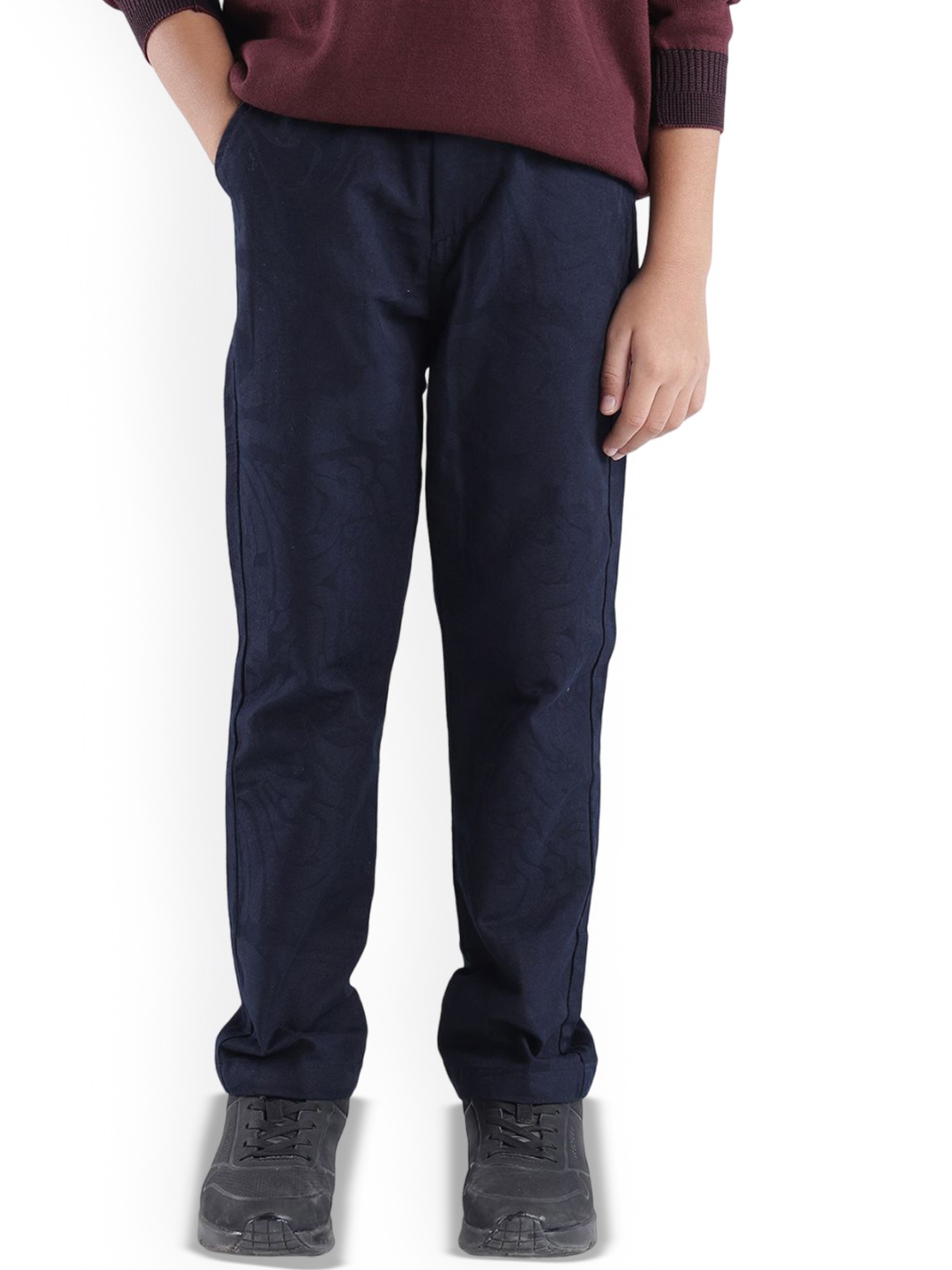 

RARE ONES Boys Mid-Rise Cotton Regular Trousers, Navy blue