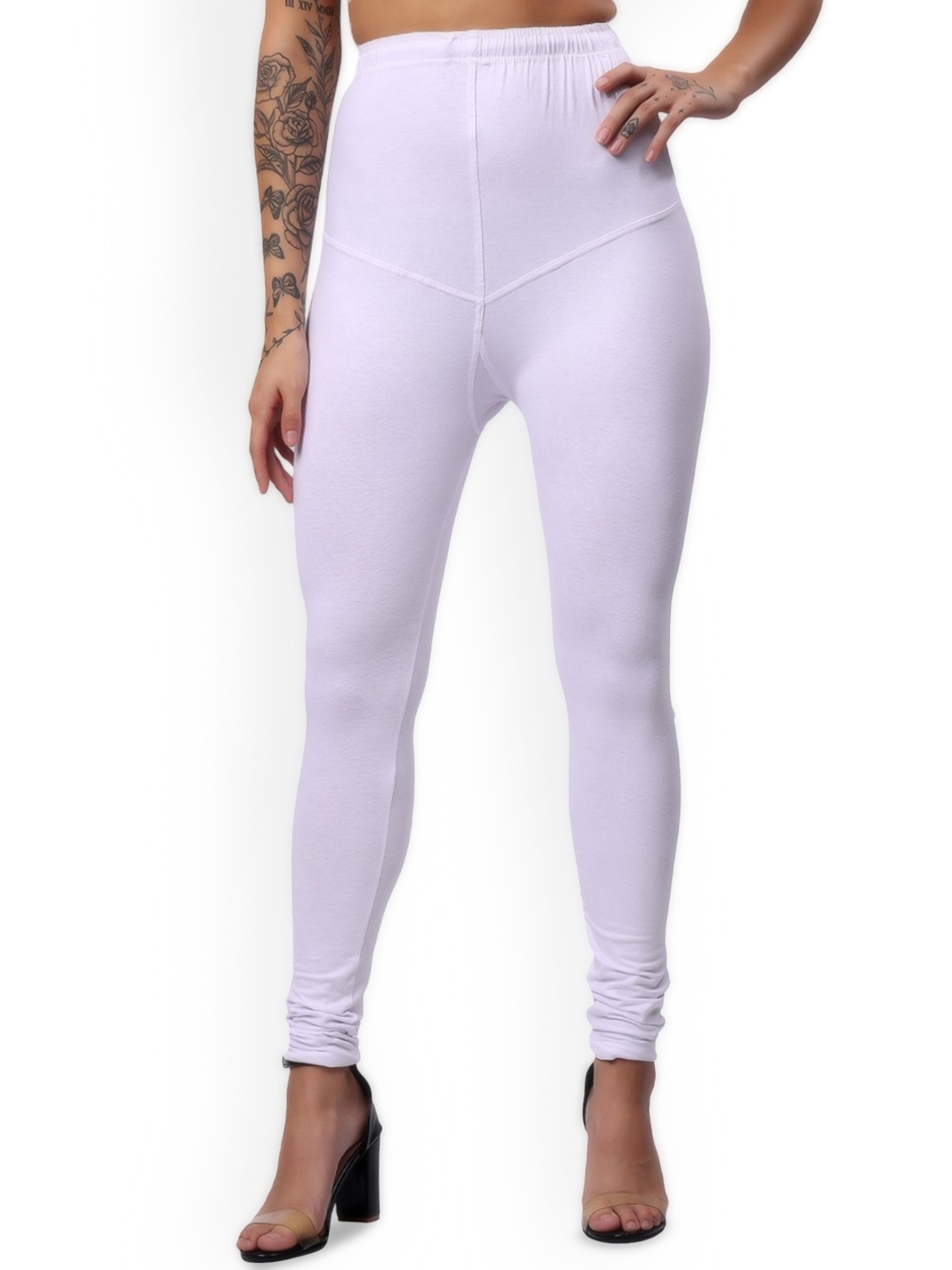 

Keviv Cotton Churidar-Length Leggings, White