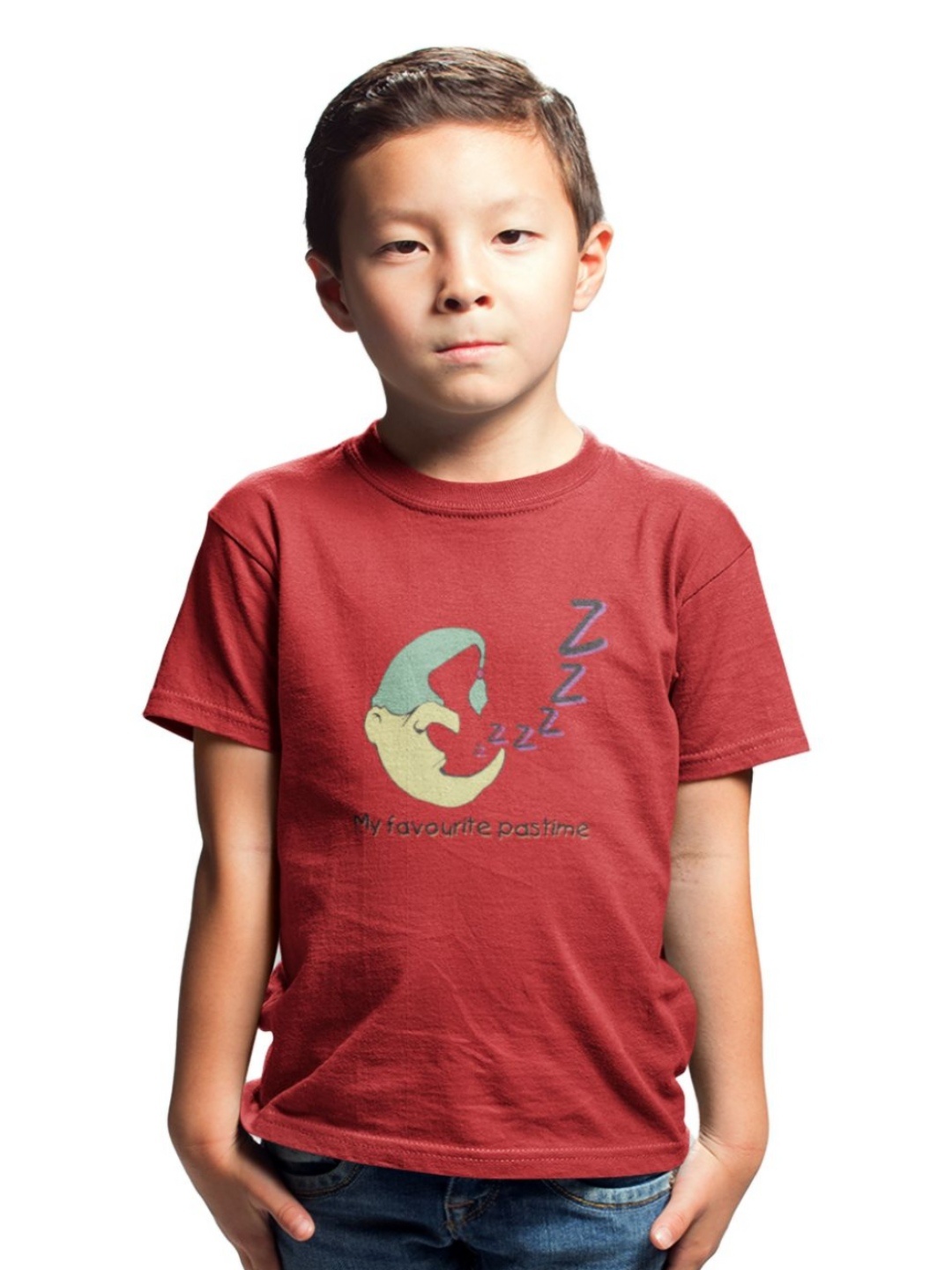 

Tantra Unisex Kids Graphic Printed Round Neck Cotton T-shirt, Red