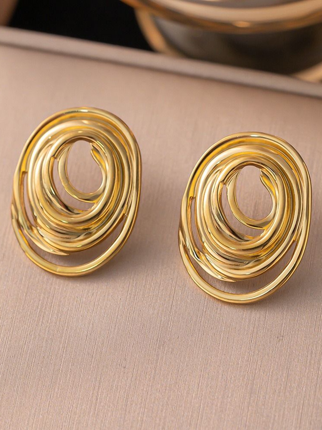 

MYKI Stainless Steel Gold Plated Contemporary Studs