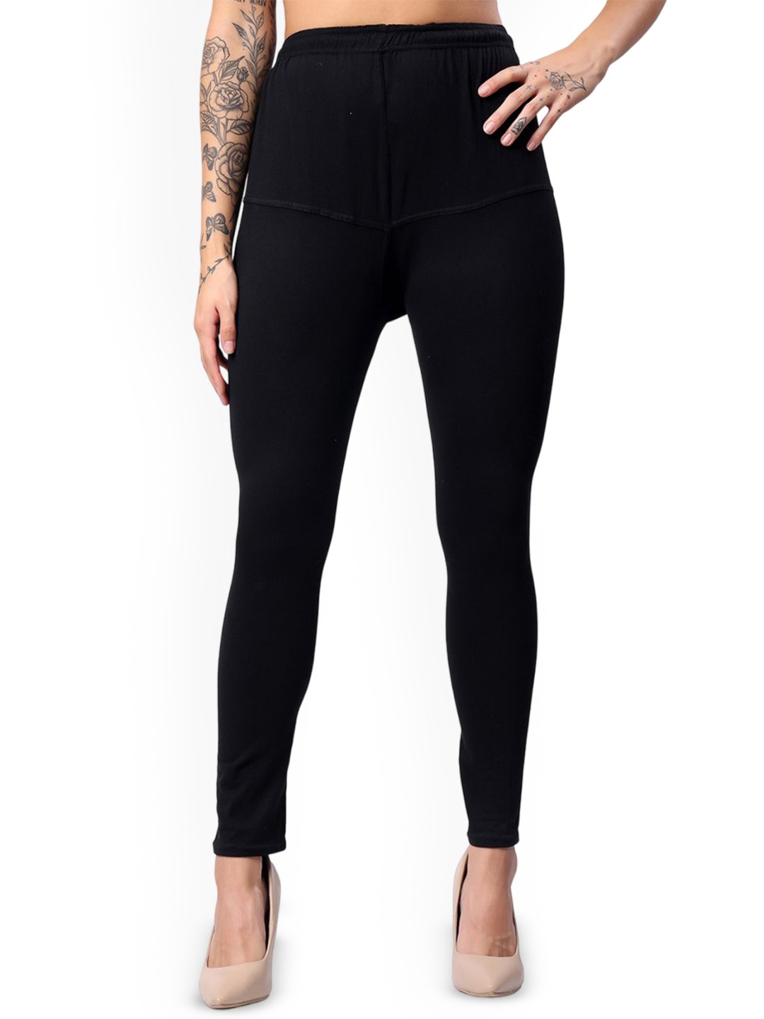

Keviv Women Churidar Length Leggings, Black