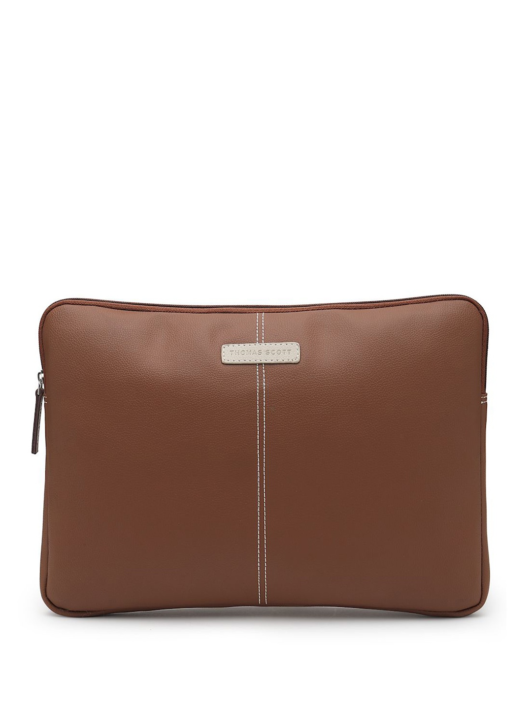 

Thomas Scott Men Textured PU Laptop Sleeve, Tan