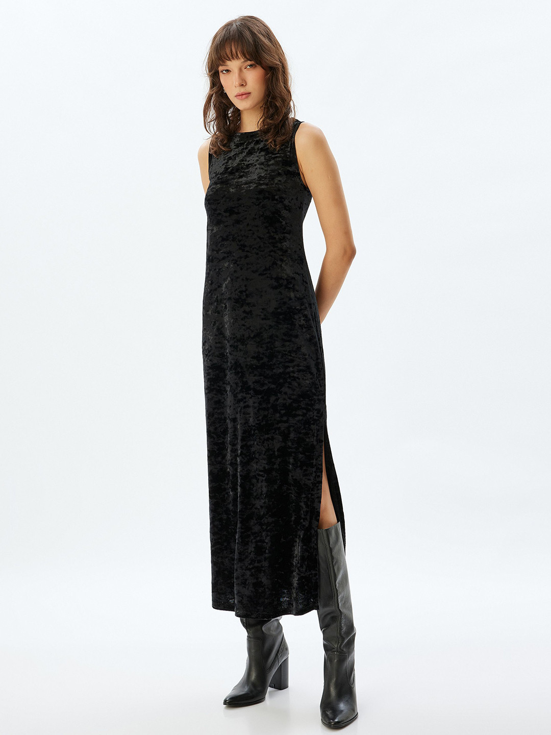 

Koton Women Sleeveless Sheath Maxi Dress, Black