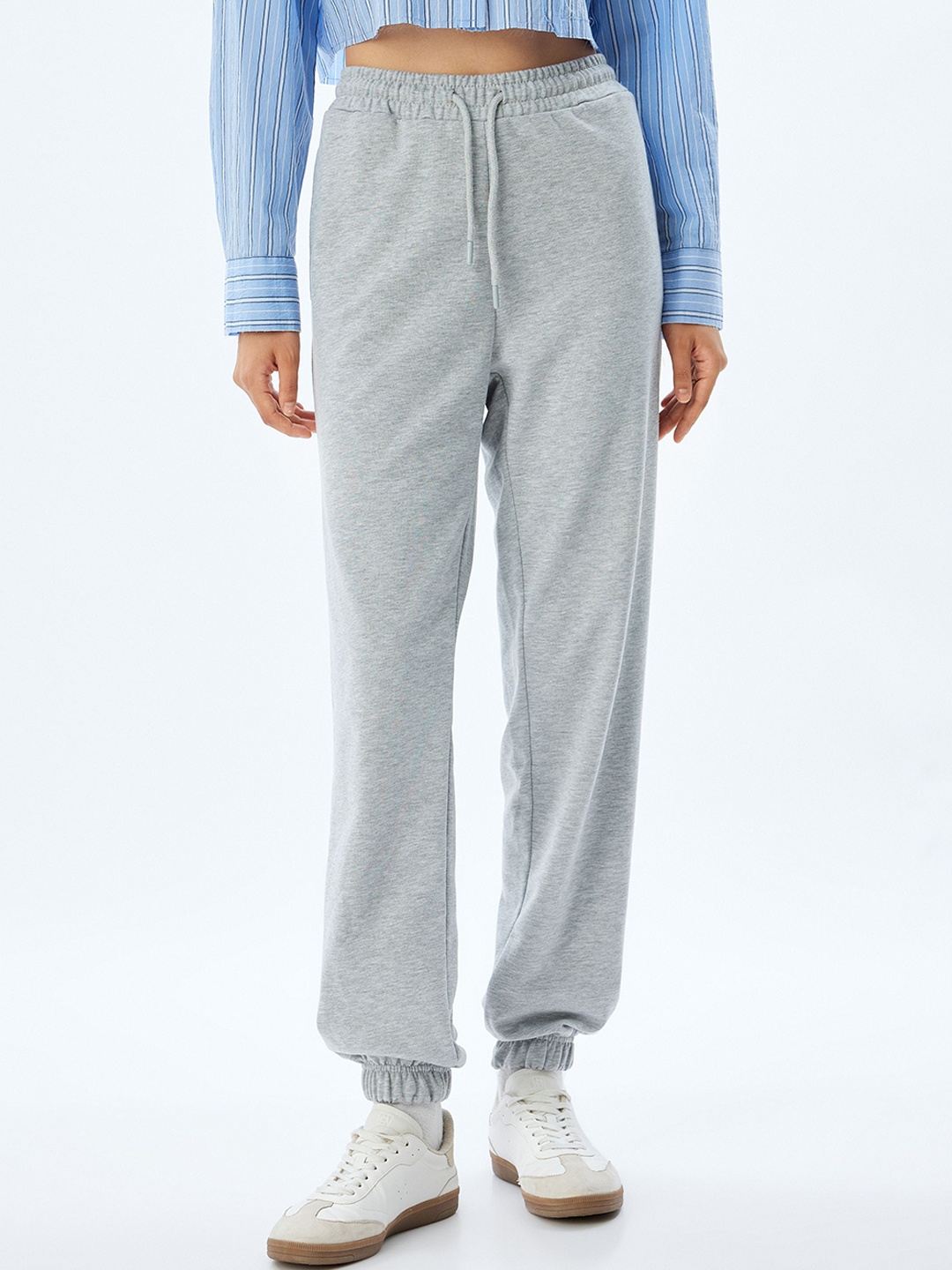 

Koton Women Cotton Mid Rise Regular Fit Joggers, Grey