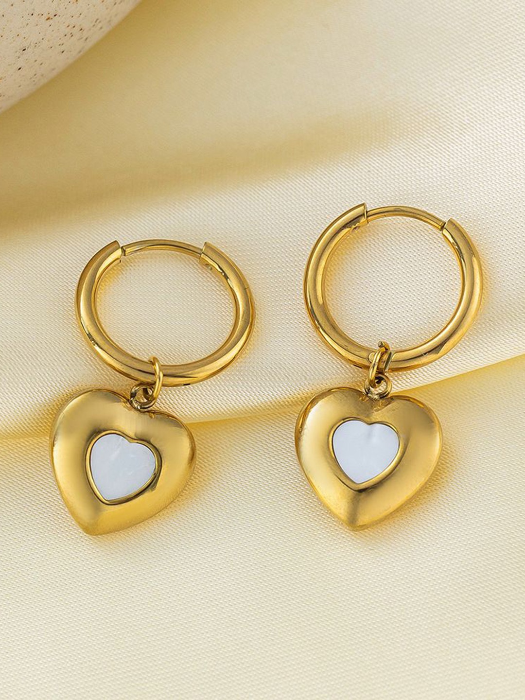 

MYKI Stainless Steel Gold Plated Contemporary Hoop Earrings