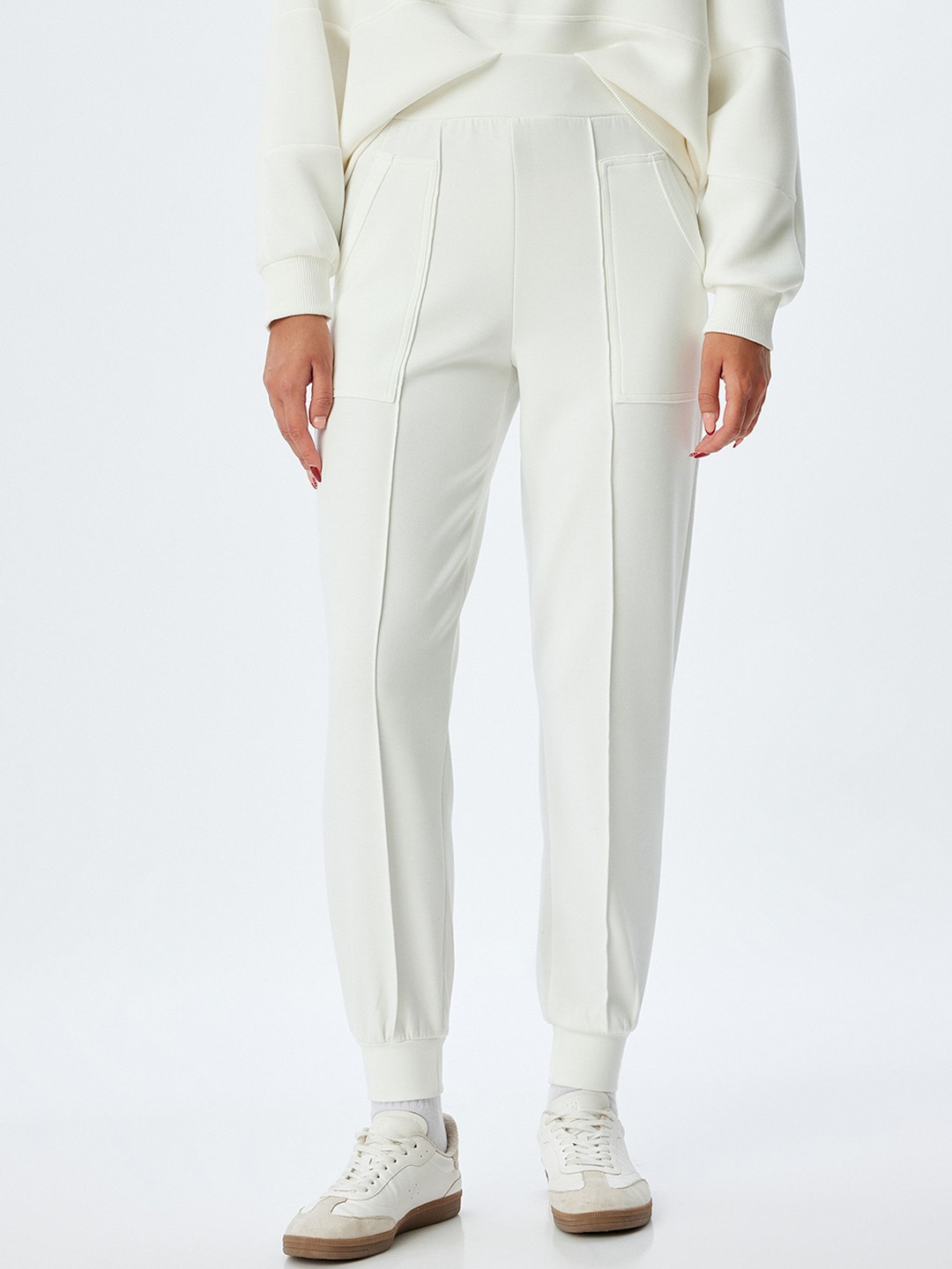 

Koton Women Regular Fit Mid-Rise Joggers, White