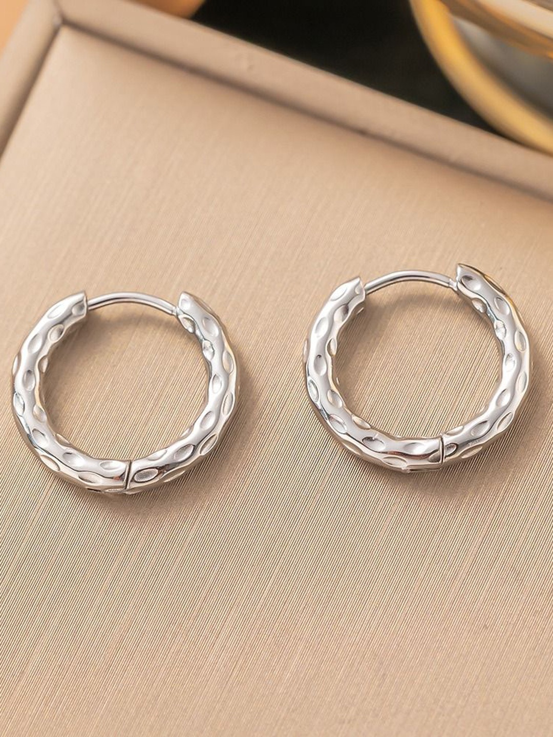 

MYKI Stainless Steel Contemporary Hoop Earrings, Silver