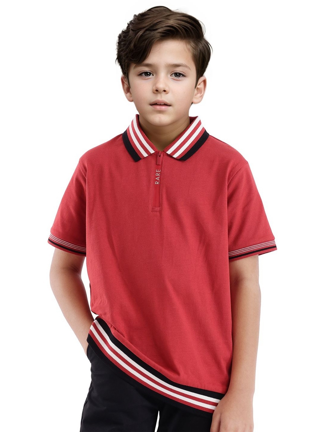 

Rare Ones Boys Solid Polo, Red