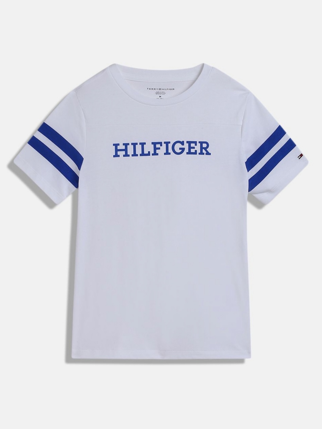 

Tommy Hilfiger Boys Graphic Printed Round Neck Cotton T-shirt, White