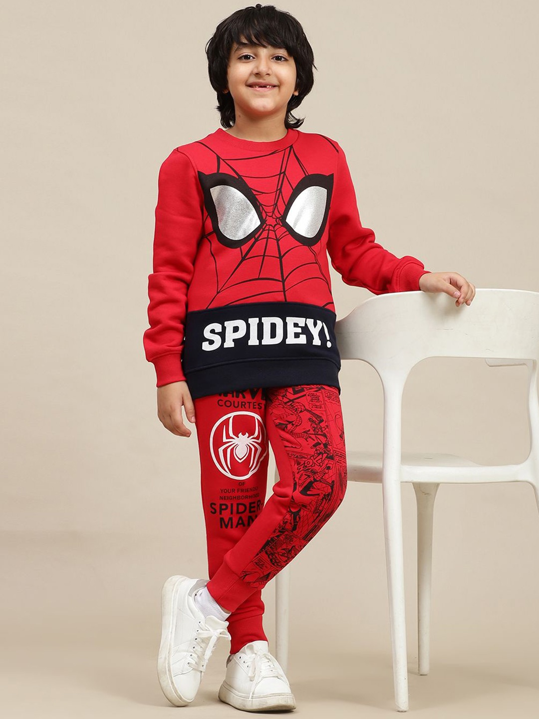 

Kids Ville Boys Spiderman Printed Regular Fit Sweatshirts, Red
