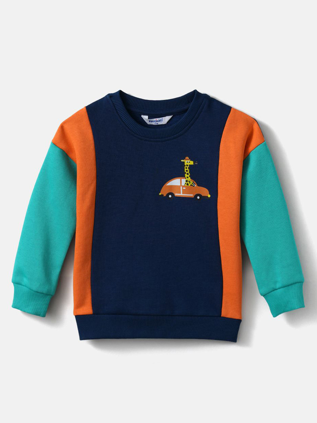

Nauti Nati Boys Fleece Colourblock Sweatshirt, Navy blue
