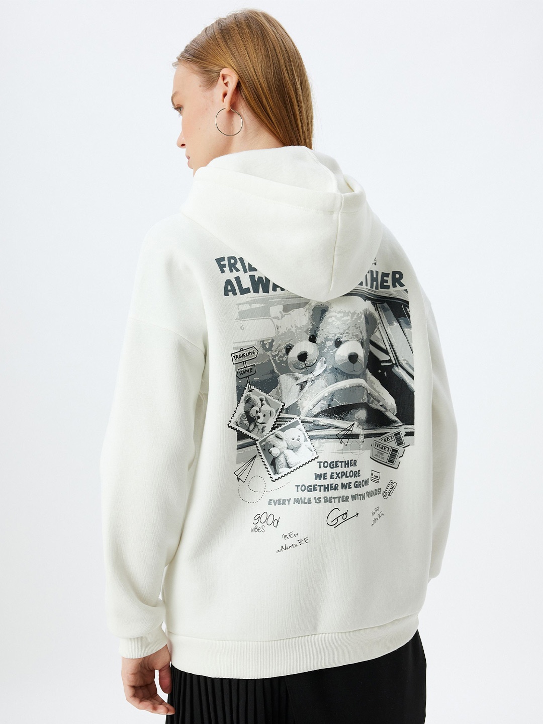 

Koton Women Hooded Sweatshirt, Beige