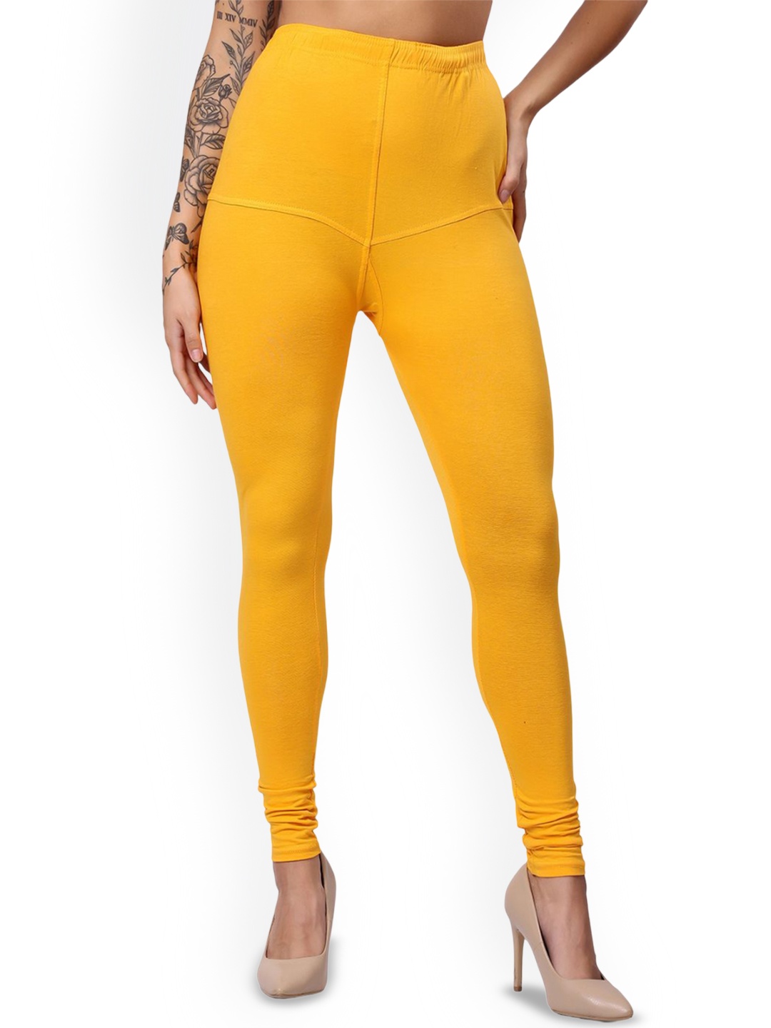 

Keviv Cotton Churidar-Length Leggings, Yellow