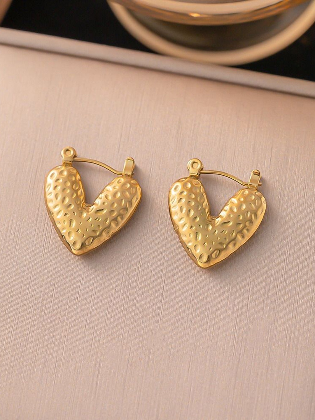 

MYKI Gold-Plated Contemporary Stainless Steel Hoop Earrings