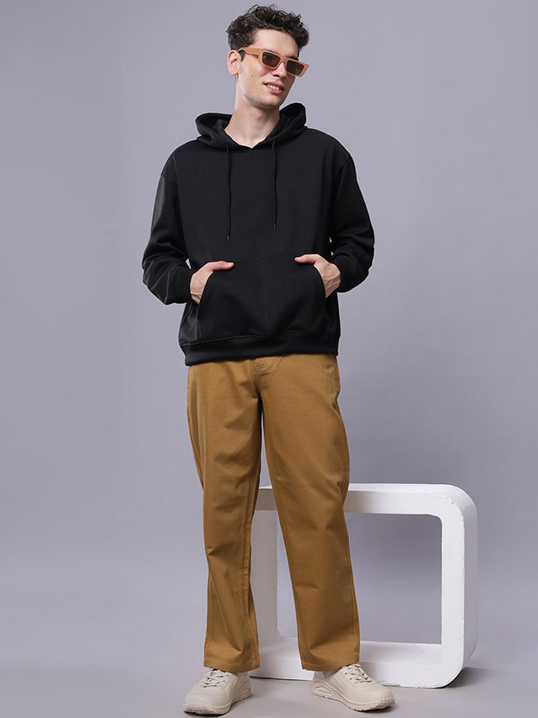

Wear Your Opinion Men Drop Shoulder Kangaroo Pocket Hooded Sweatshirt, Black
