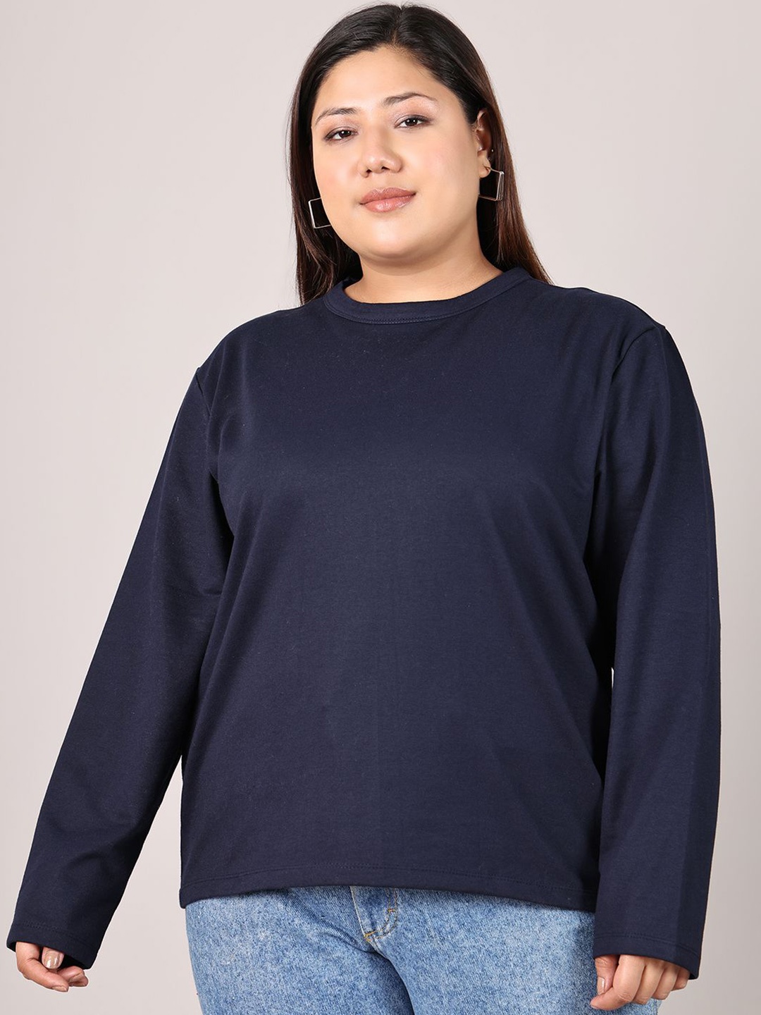

Rute Women Long Sleeves Round Neck Sweatshirt, Navy blue