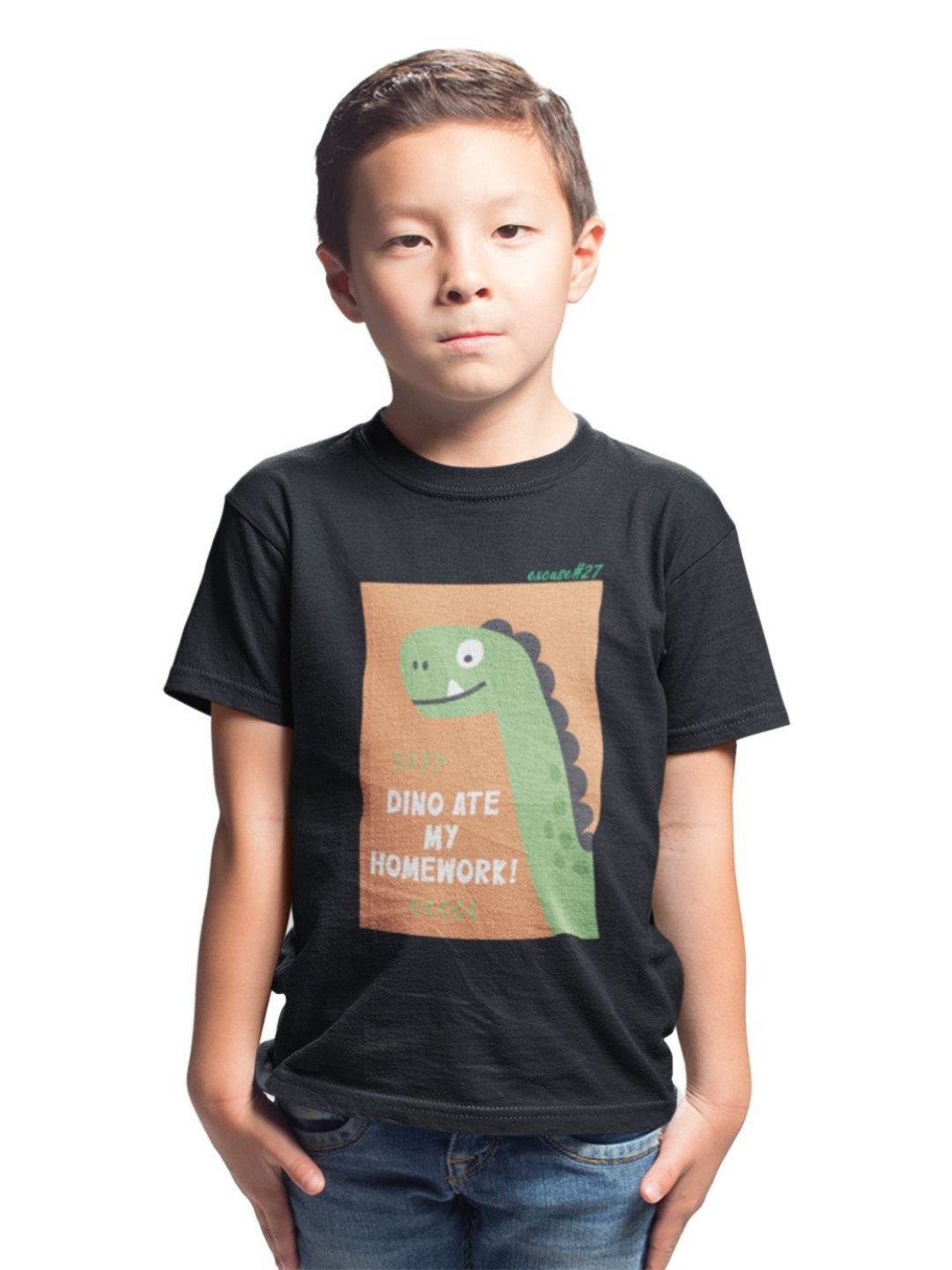 

Tantra Unisex Kids Graphic Printed Round Neck Cotton T-shirt, Black