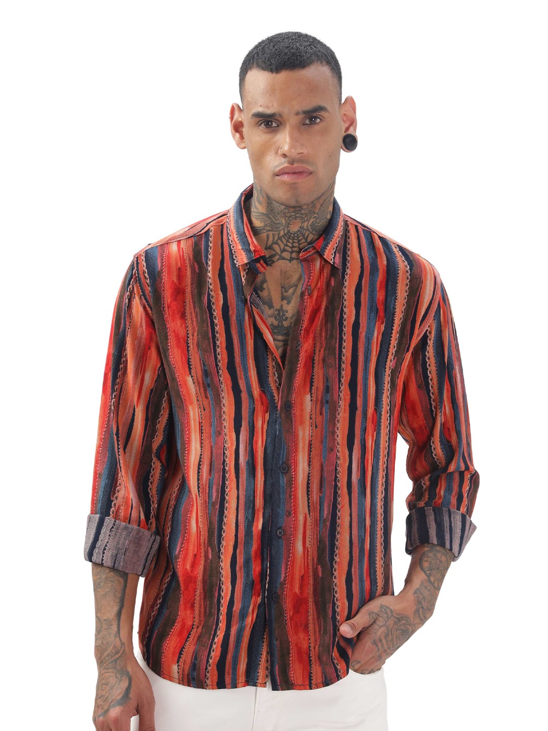 

ilyzly Men Standard Tailored Fit Opaque Printed Casual Shirt, Multi