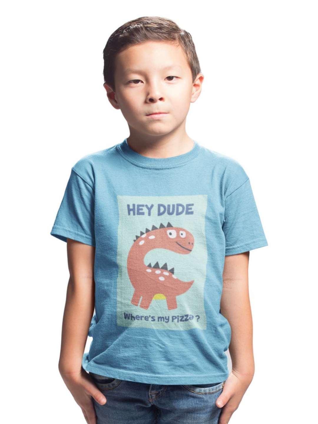 

Tantra Unisex Kids Graphic Printed Round Neck Cotton T-shirt, Turquoise blue