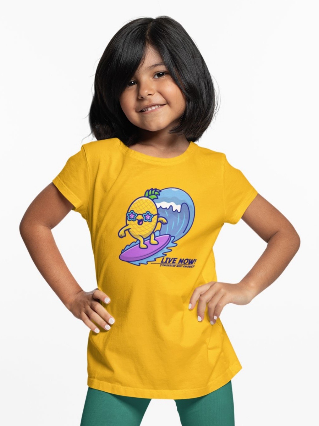 

Tantra Unisex Kids Graphic Printed Round Neck Cotton T-shirt, Yellow