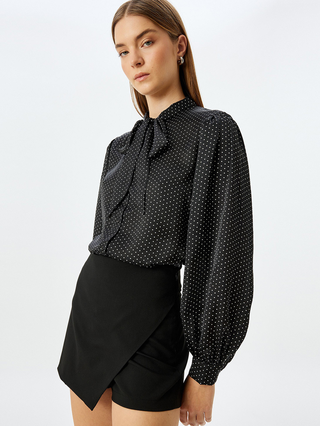 

Koton Women Polka Dot Opaque Printed Casual Shirt, Black