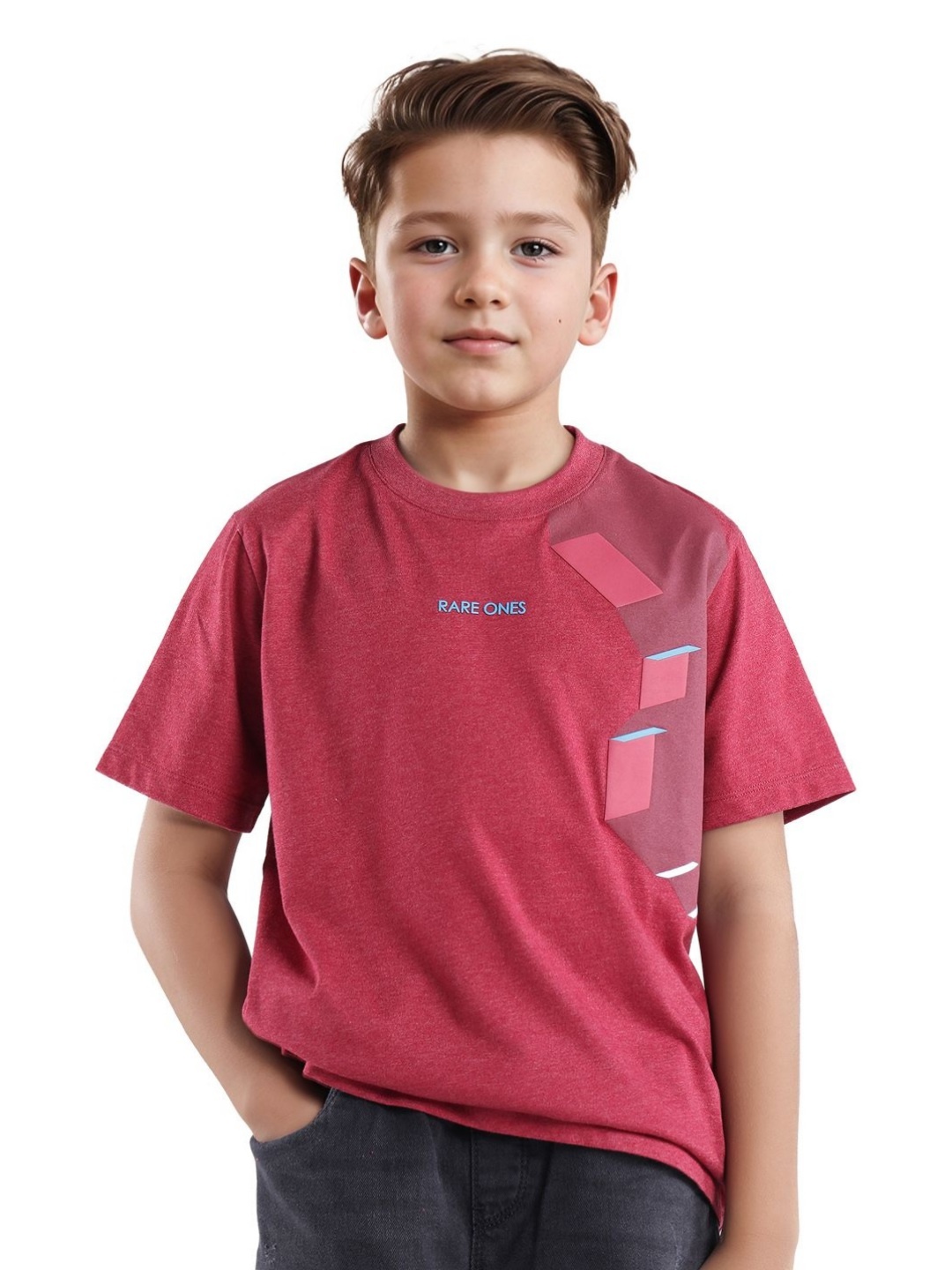 

Rare Ones Boys Raised Hd Print T-Shirt, Red