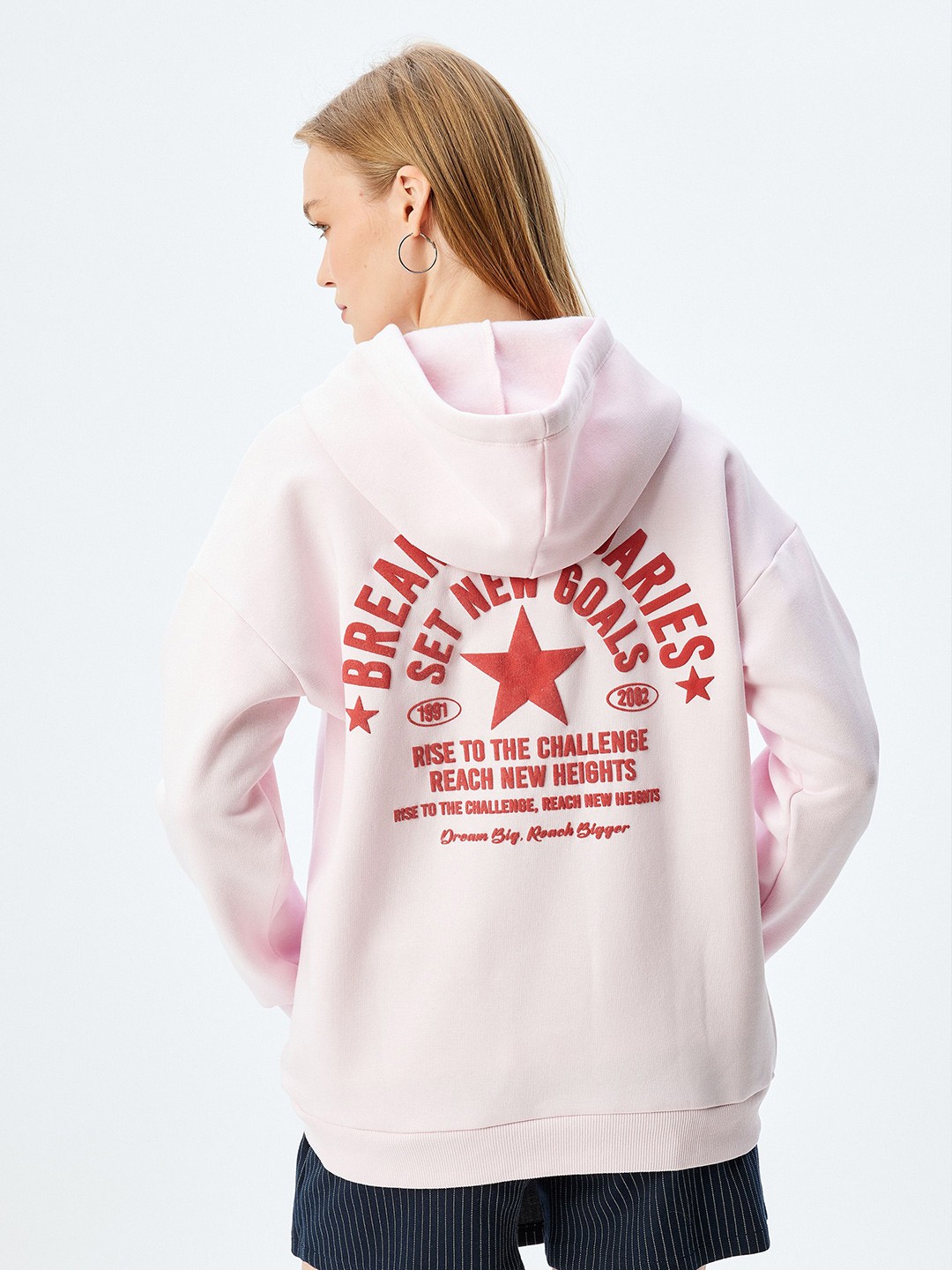 

Koton Women Typography Printed Cotton Sweatshirt, Pink